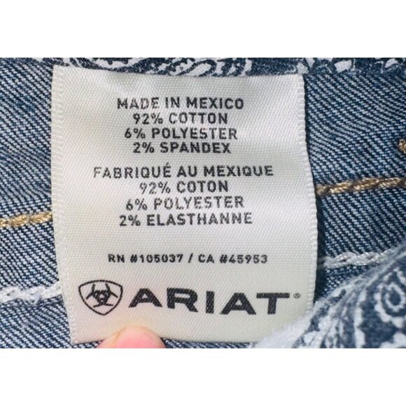 Ariat Bermuda Real Denim Stretch Shorts Cowgirl Blue Frayed Hem Casual Western - Picture 5 of 10